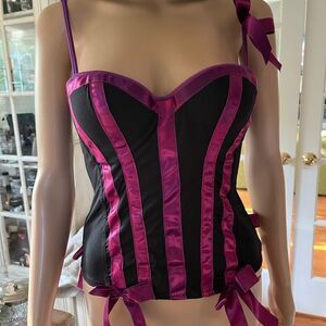 Morbid Threads Y2K Black Purple Corset Sz 34B EUC